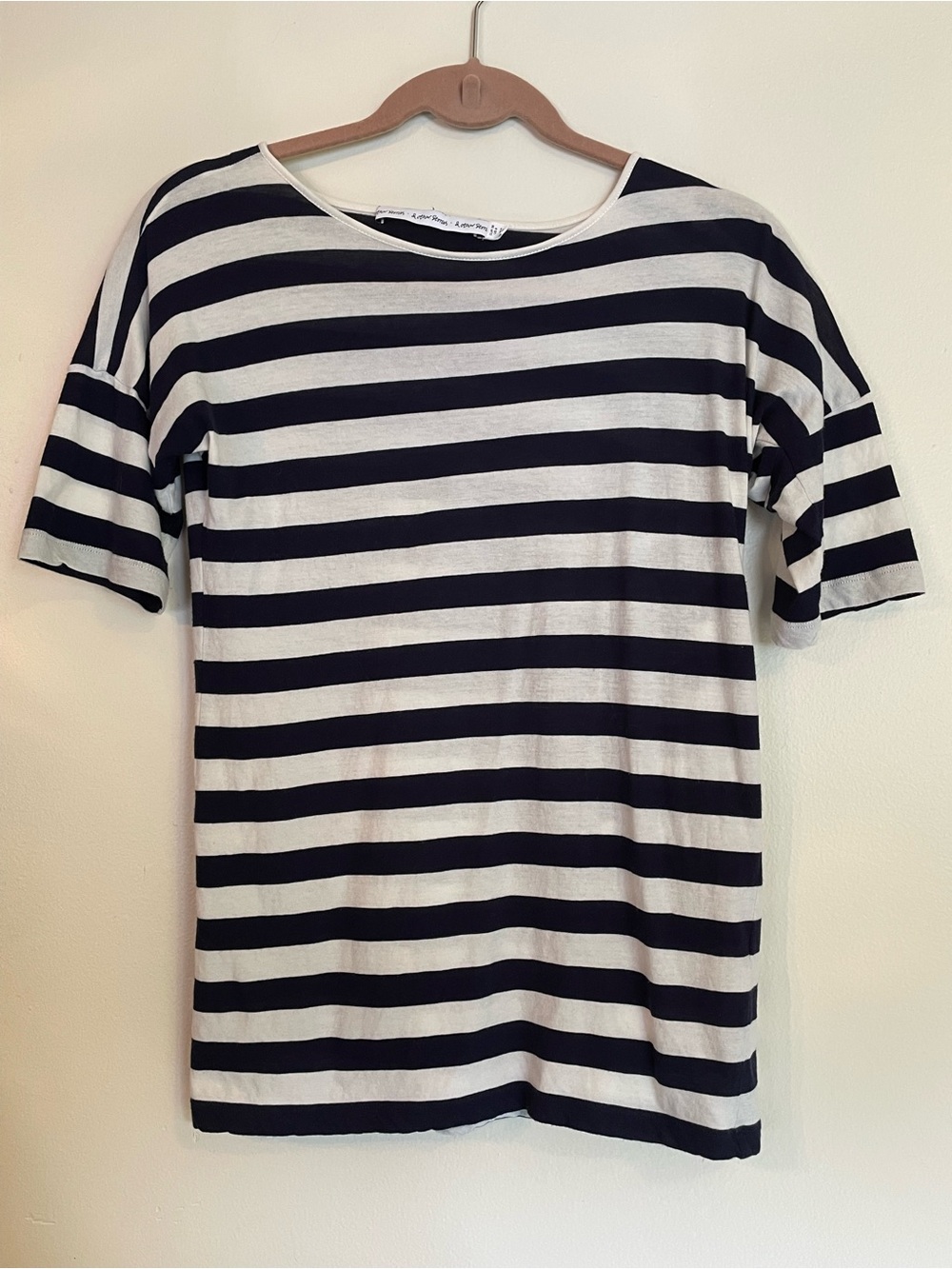 & Other Stories Nautical Breton Stripe Short Sleeve Top US 8